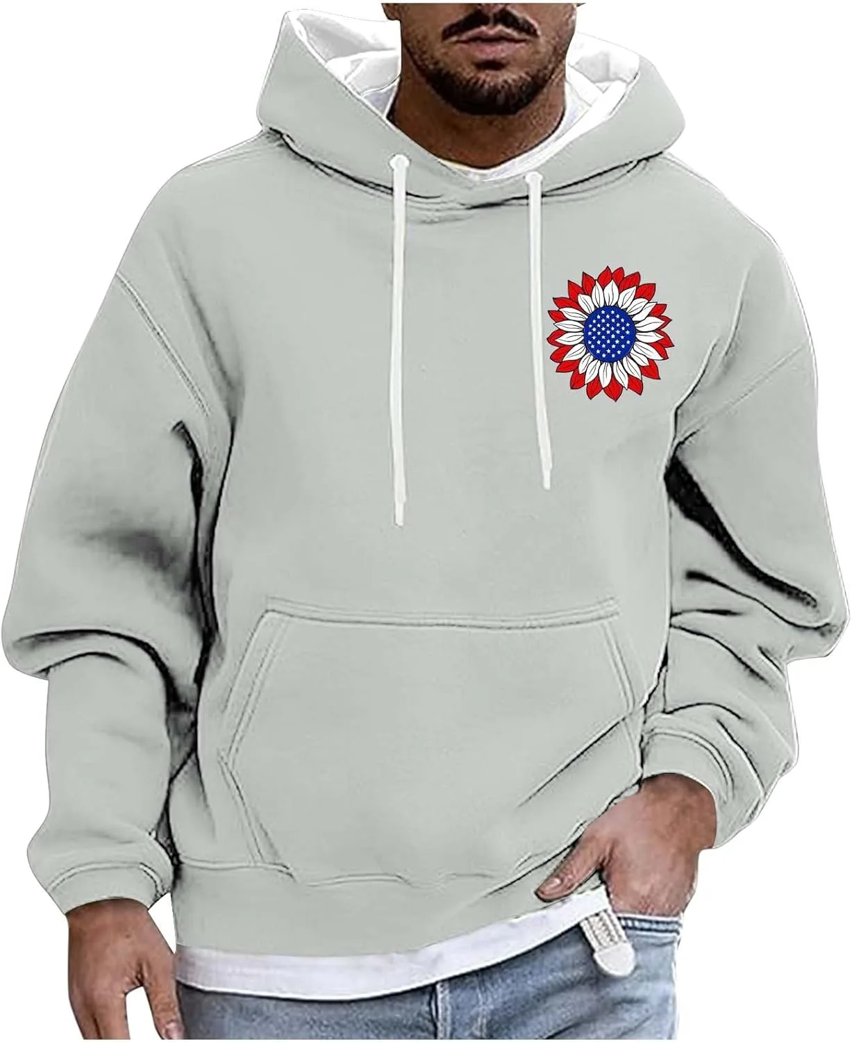 

Мужской худи с принтом, винтажный дизайн, свободный крой