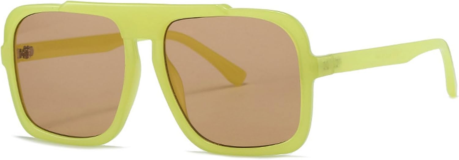 

Модные большие квадратные солнцезащитные очки для женщин, винтажные панк-очки для мужчин, солнцезащитные очки для активного отдыха, квадратные очки UV400 N47 mincl, Green Brown