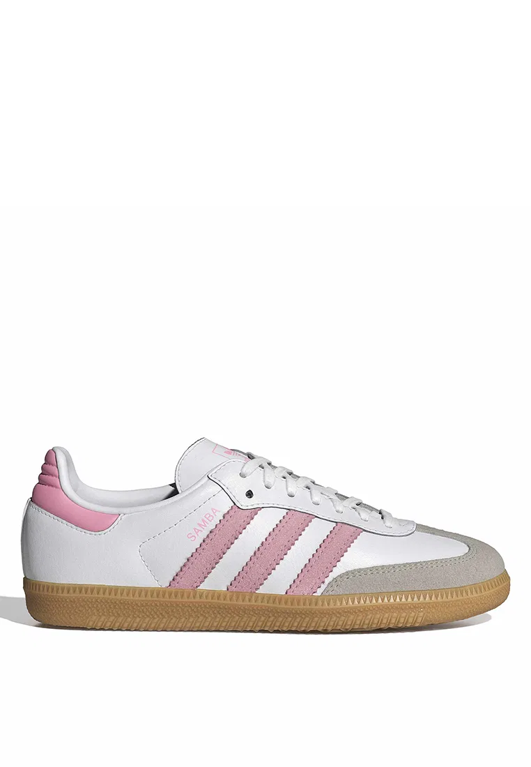 Кроссовки, Samba OG, Adidas, белый/светло-розовый