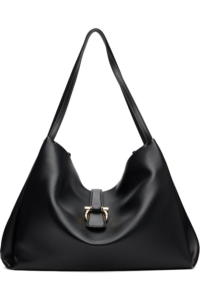 

Большая сумка-тоут из телячьей кожи Ferragamo, черный