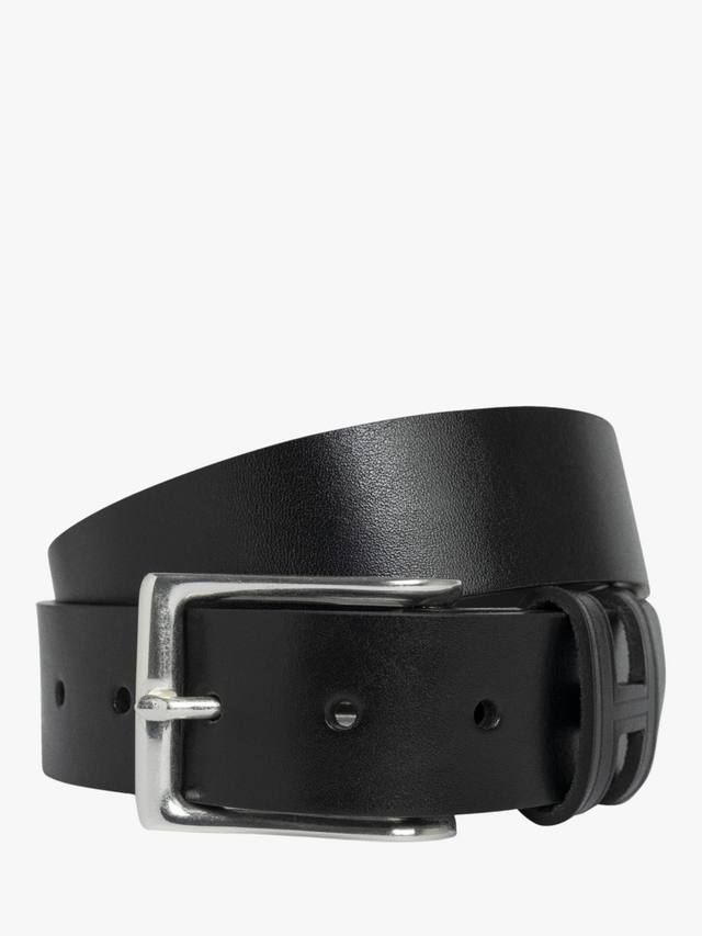 

Повседневный кожаный ремень h keeper Hackett London, черный