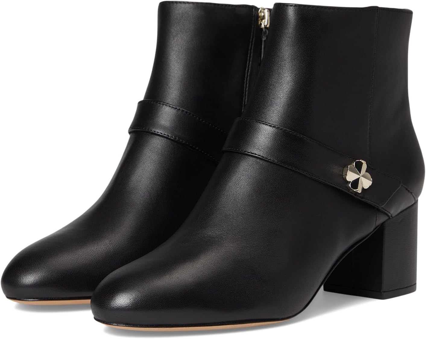 Ботинки Kate Spade New York Women's Spade Flower Smooth Leather Heeled Ankle Bootie, Black
