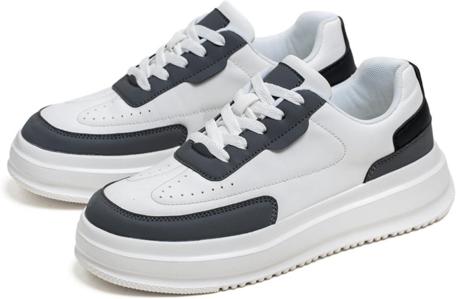 

Мужские повседневные туфли с дышащей кожей, кроссовки двух цветов черного, белого и серого, с нескользящей резиновой подошвой, удобные для ходьбы, для повседневной носки Kelibasi