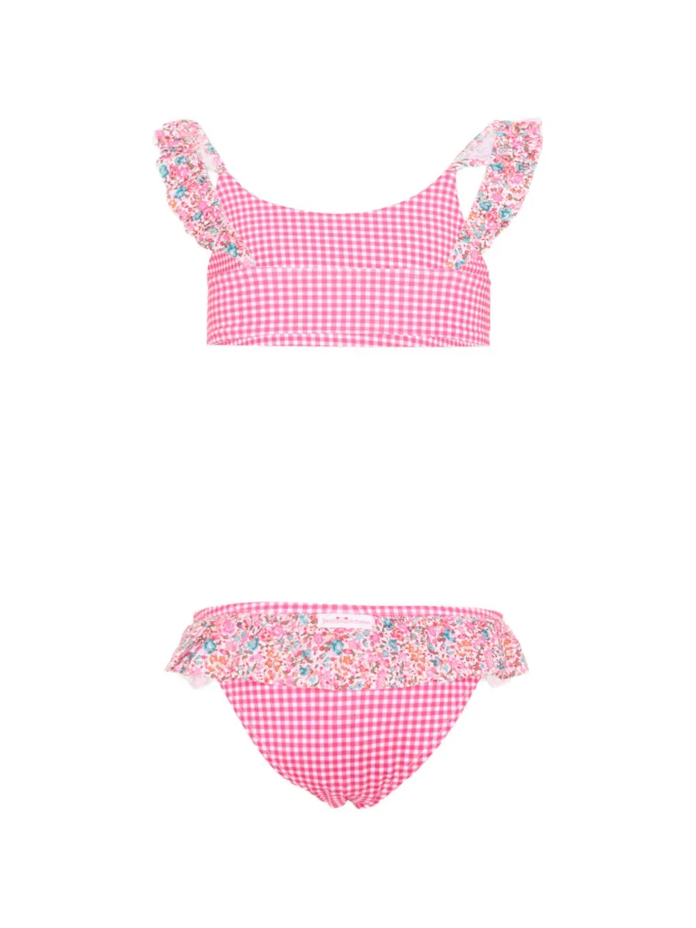 Бикини в клетку с оборками Pesciolino Rosso Kids, розовый — фото 2
