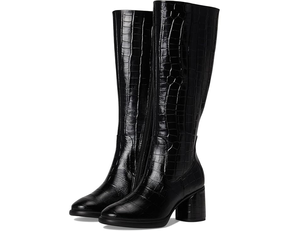 Ботинки ECCO Sculpted Luxery 55MM Tall Knee High Boot, цвет Black Reptile Print