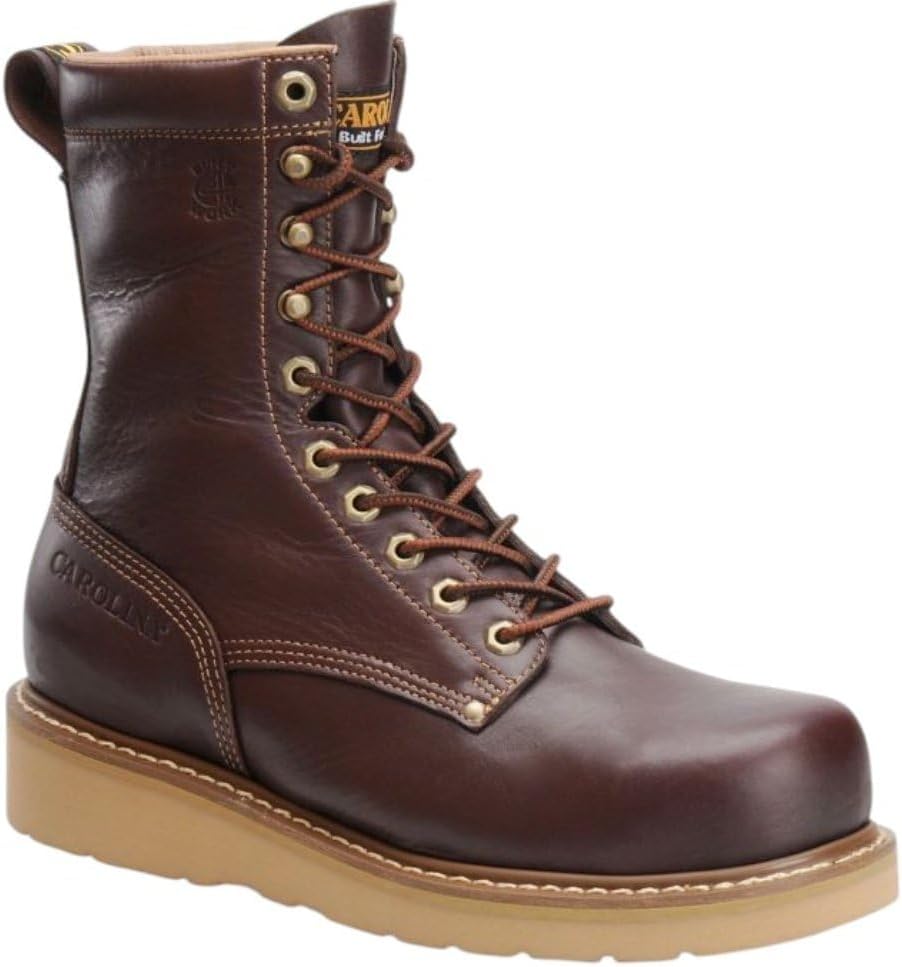 

Мужские рабочие ботинки Carolina Amp Hi с клиновидной подошвой, 8 дюймов, красный/коричневый