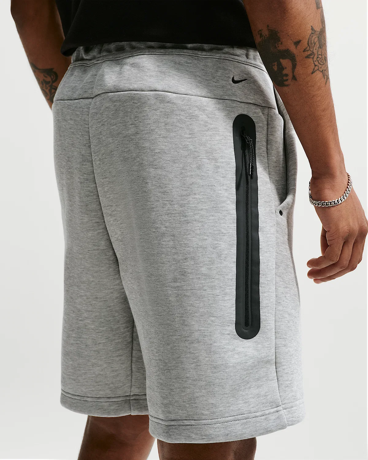 Мужские флисовые шорты Nike Tech, Dark Grey Heather/Black — фото 3