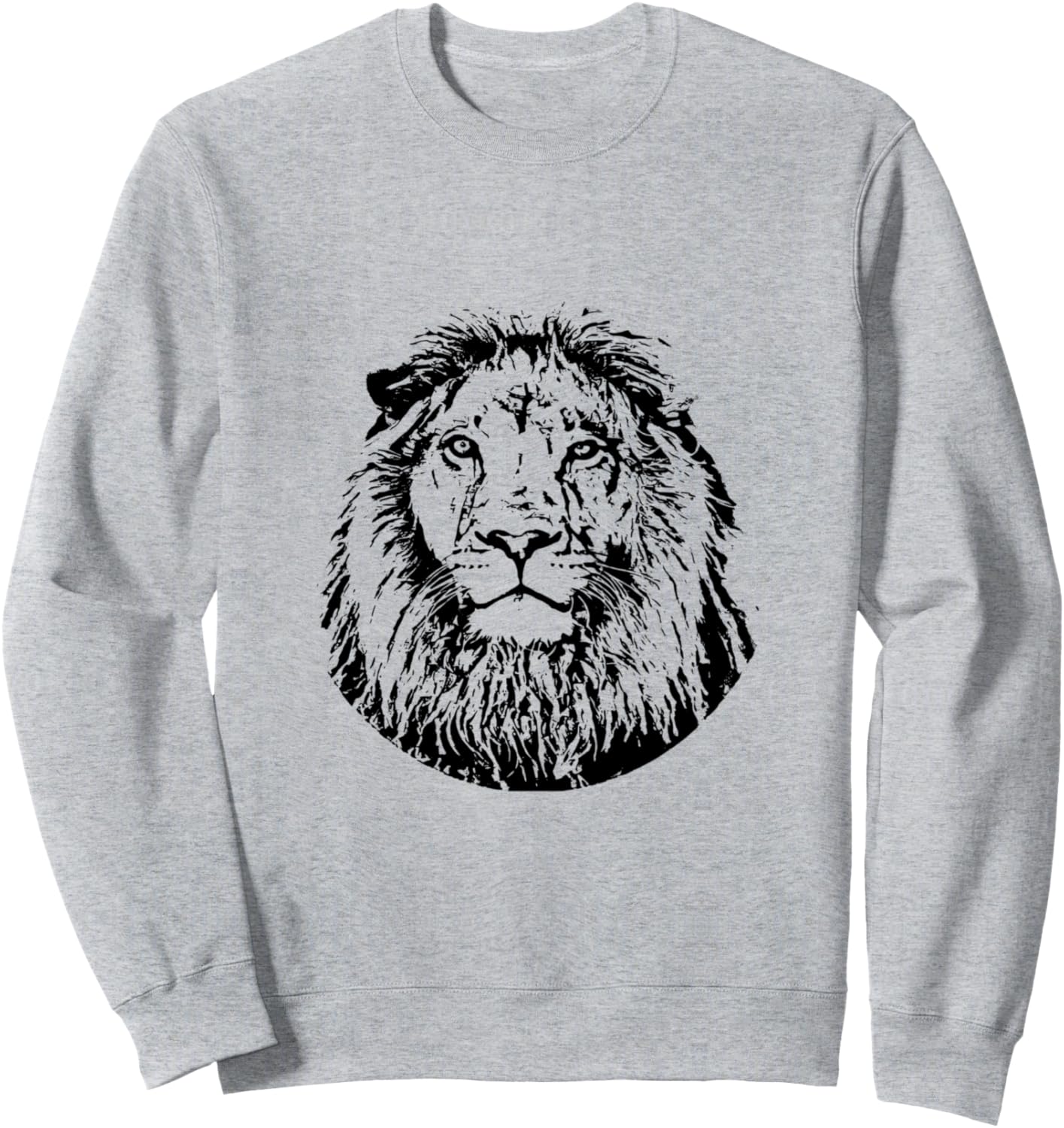 

Толстовка с изображением головы льва, льва, хищника и крупной кошки Lions Big Cats Predators Gift Christmas - Birthday, серый