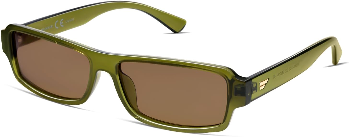 

Солнцезащитные очки VANLINKER Retro Rectangle Polarized для женщин и мужчин, винтажные, 90-е, маленькие, модные, модель 2025, VL9852, C5 Transparent Green Frame/Brown Lenses