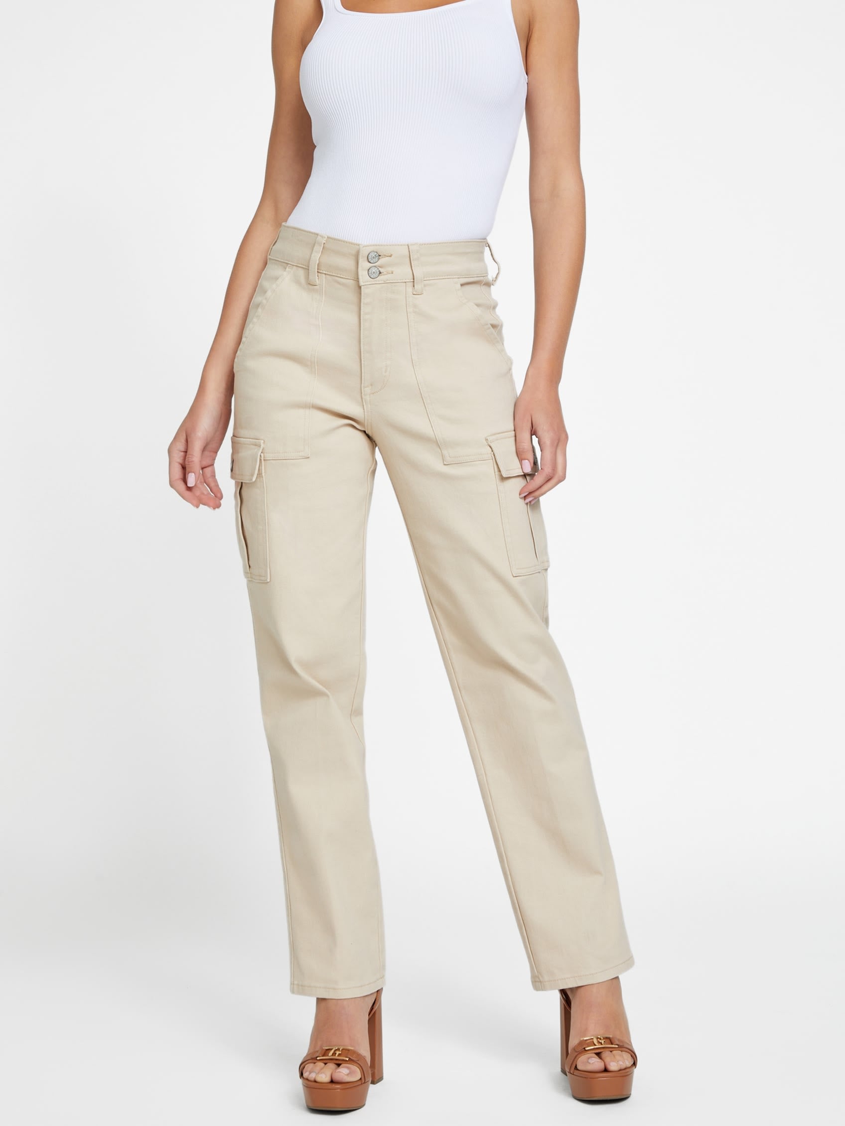 

Джинсы-карго Hailey с высокой посадкой Guess Factory, цвет cemento