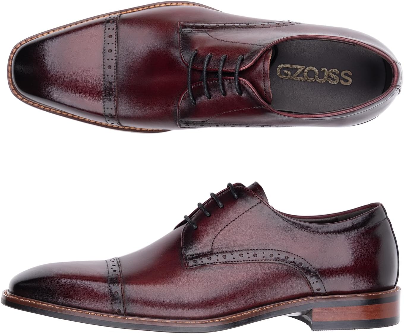 

Классические мужские туфли-оксфорды из натуральной кожи ручной работы на шнуровке для офиса и деловых встреч Gzojss, красный