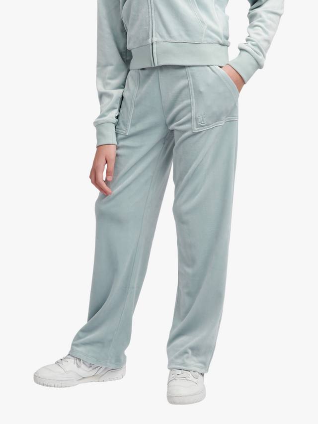 

Детские велюровые тоновые широкие джоггеры Juicy Couture, Gray Mist