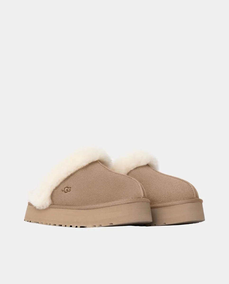 Женские туфли DISQUETTE из кожи и меха снаружи UGG, светло-коричневый — фото 2