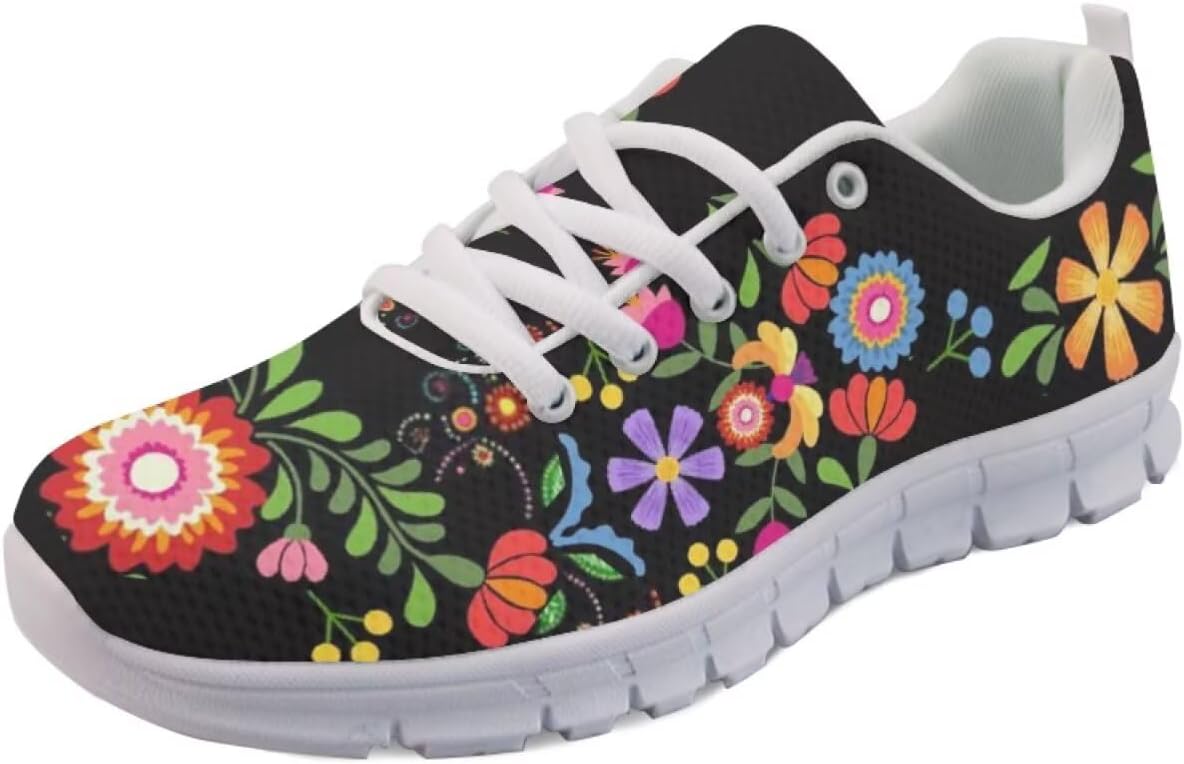 

Кроссовки Forchrinse Mexico Splash Ink унисекс, национальные прогулочные теннисные кроссовки для женщин и мужчин, легкие кроссовки для фестиваля, Mexico Embroidered Flower Print