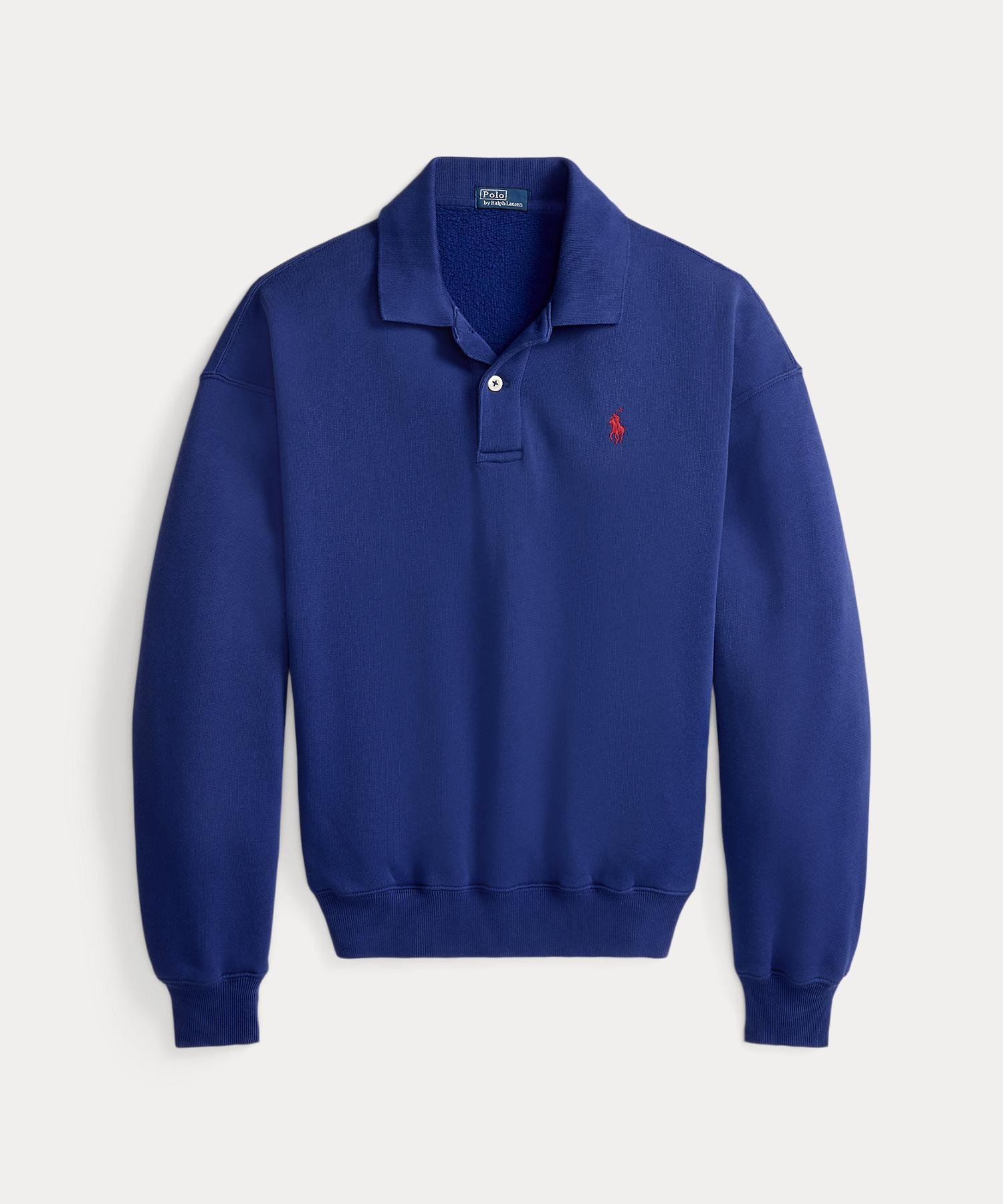 Флисовый пуловер с воротником-поло Polo Ralph Lauren, 400 Blue
