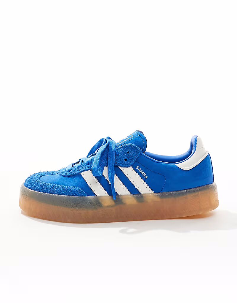 Кроссовки Adidas Originals Sambae синего и белого цвета — фото 2