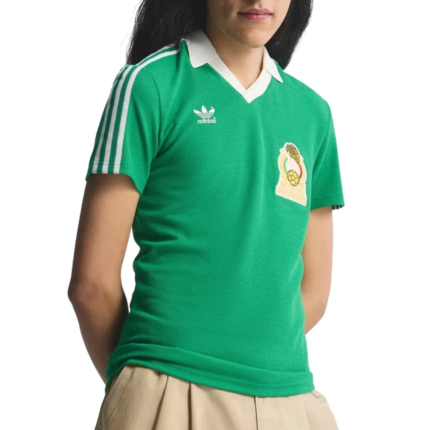 Домашняя футболка сборной Мексики Adidas 1986 года, зеленая — фото 2