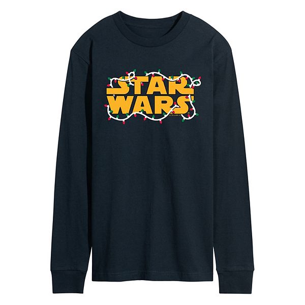 

Мужская футболка с длинным рукавом и новогодними гирляндами Star Wars, Navy