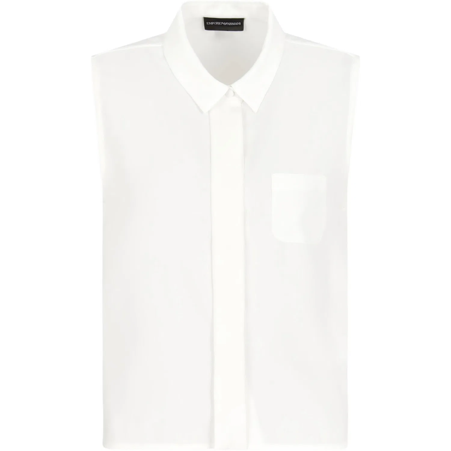 Блуза без рукавов Fluid Crepe EMPORIO ARMANI белая