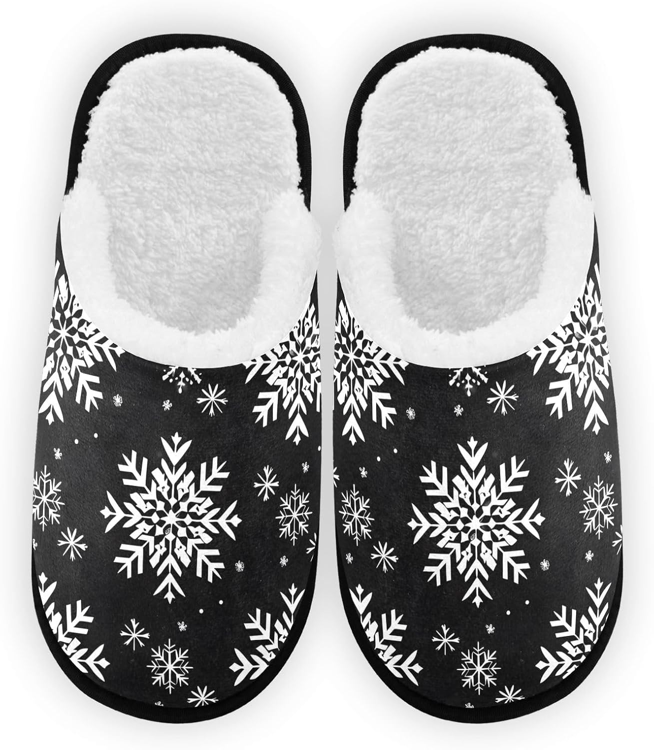 

Тапочки FENOCHE Snowflake Snow из плюша для женщин и мужчин, теплые и удобные, для путешествий и спа, с нескользящей подошвой для дома, Multicolor