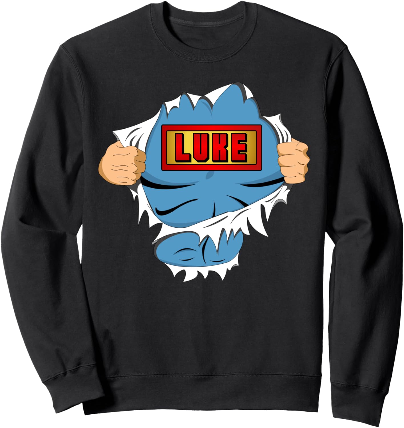 

Толстовка с изображением супергероя Люка - отличный подарок для мальчика And Minus, черный