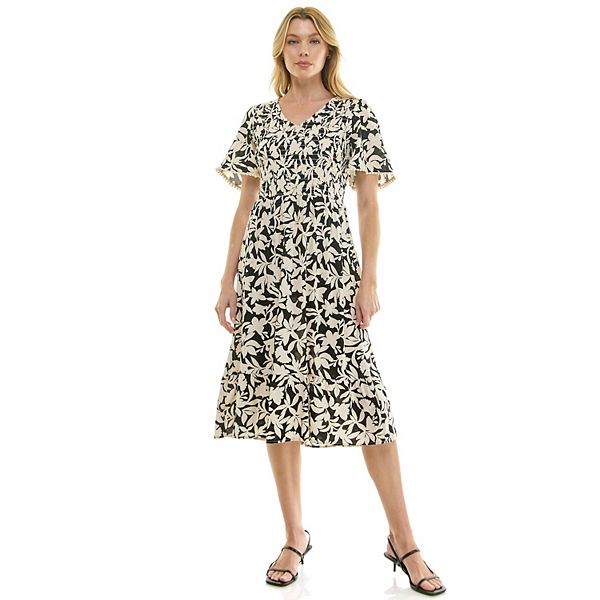 

Женское миди-платье со сборками Luxology, Cream Black