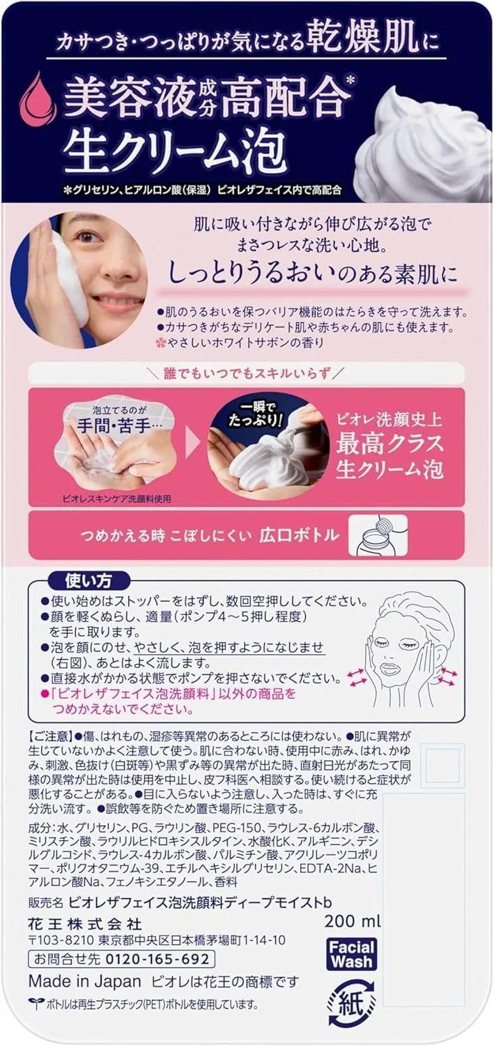 Набор для умывания лица Biore The Face Deep Moist, 6 штук по 200 мл, Kunutonn — фото 2