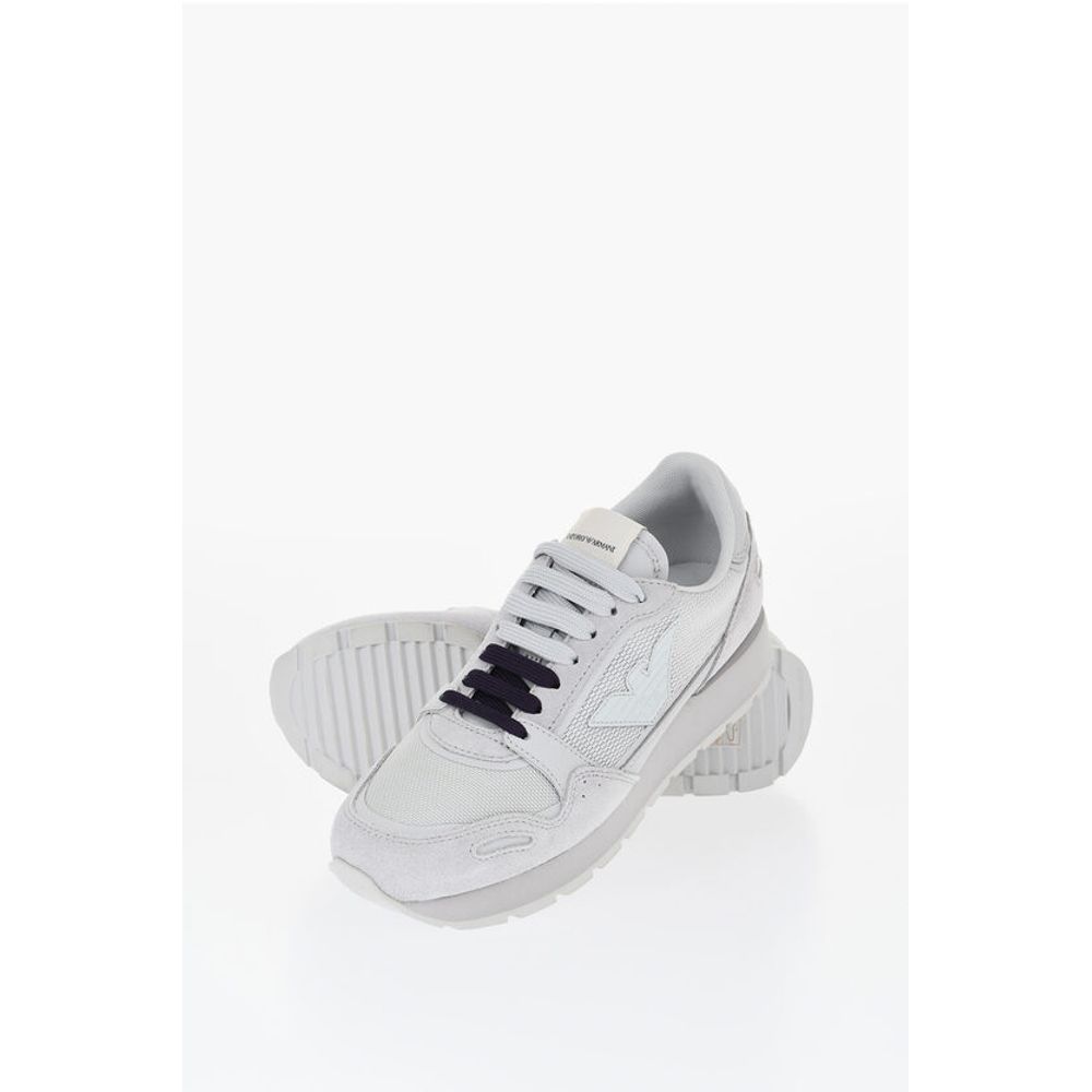 Низкие кроссовки с логотипом и контрастными шнурками Armani, Gray