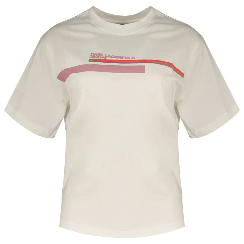 

Футболка с коротким рукавом Karl Lagerfeld Reg Placed Logo, бежевый