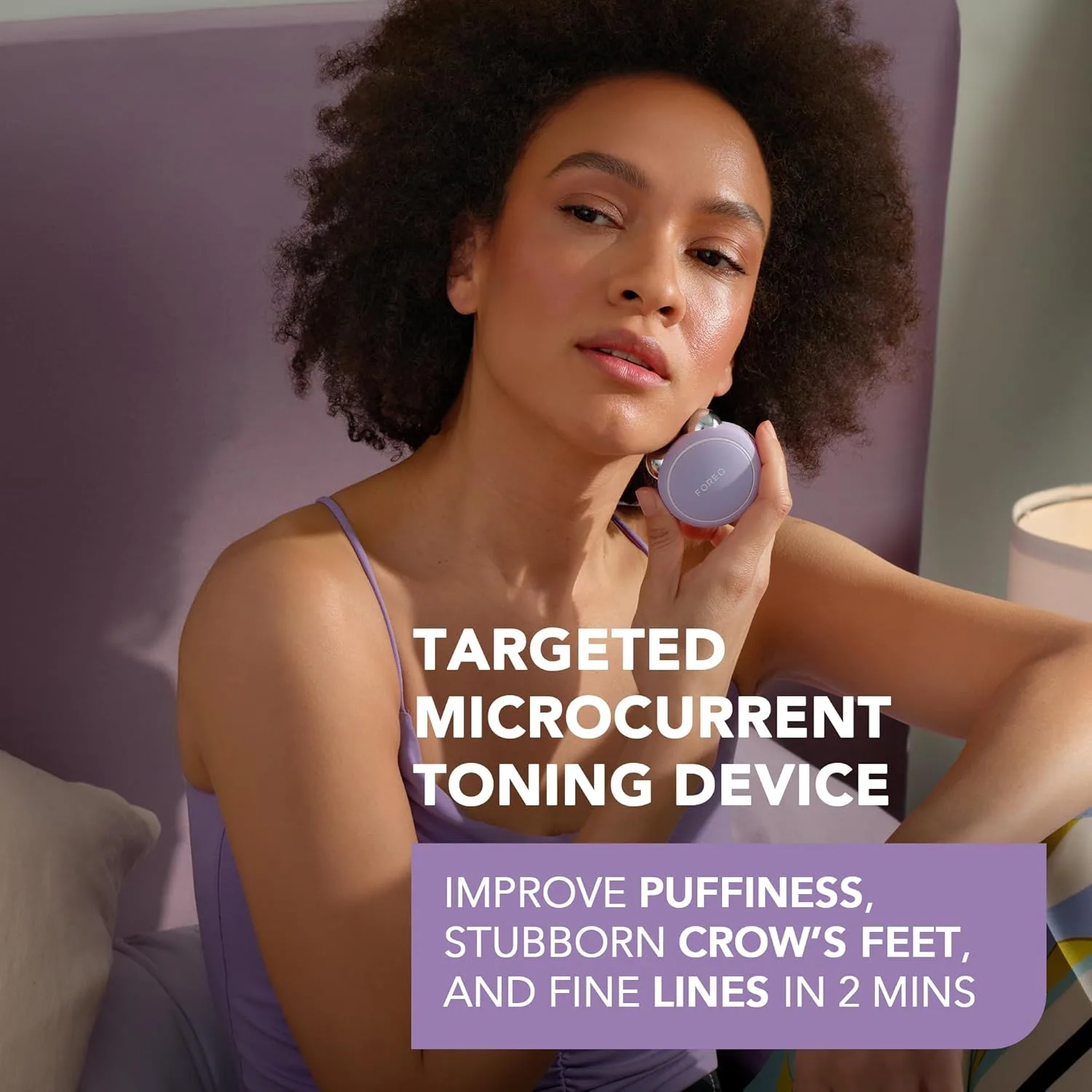 Устройство для микротоковой тонизирующей терапии лица FOREO Bear mini с подключением к приложению, 3 уровня интенсивности, цвет лаванда., Lavender — фото 2