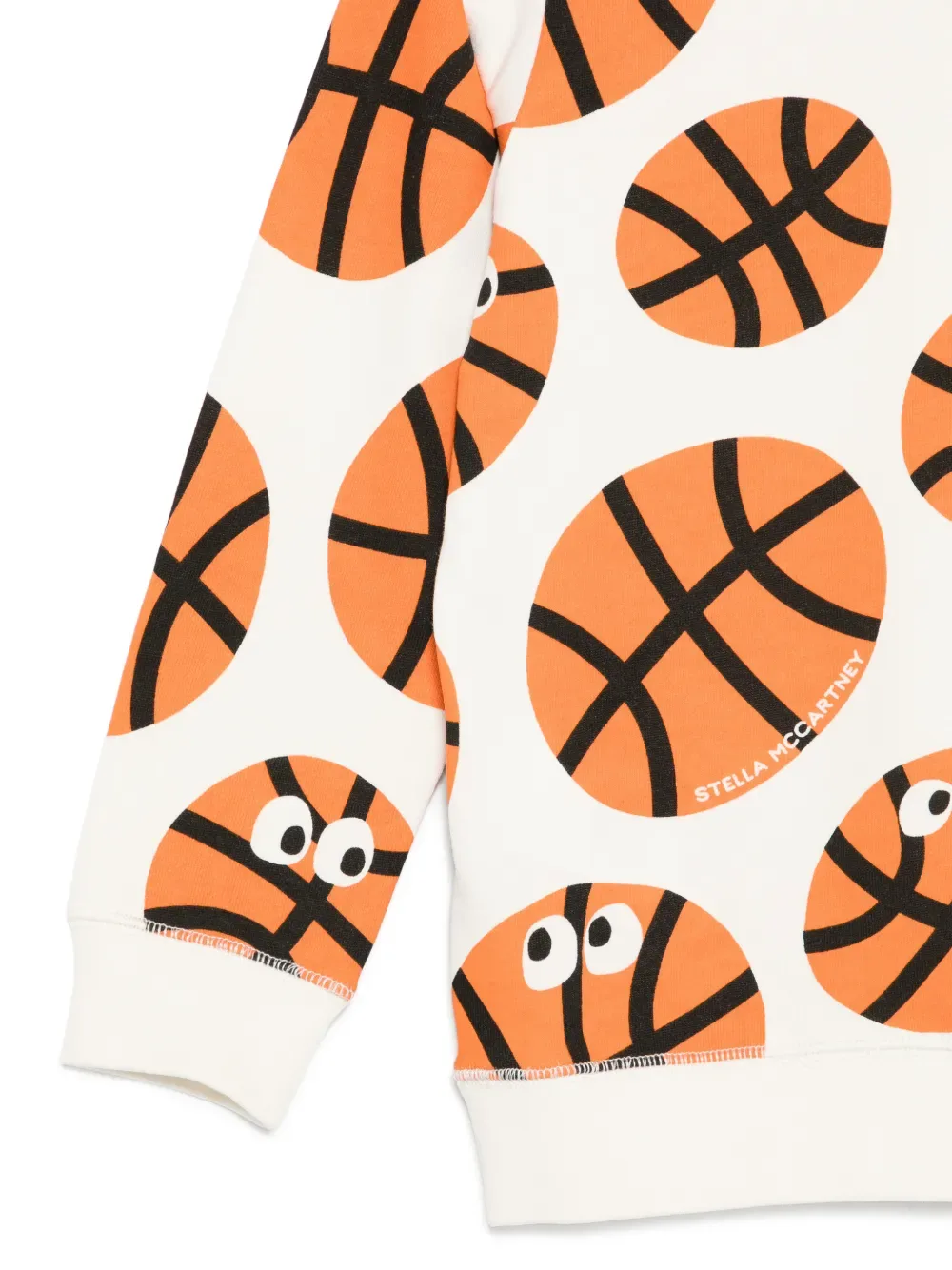 Свитшот с принтом баскетбольного мяча Stella McCartney Kids, бежевый — фото 3