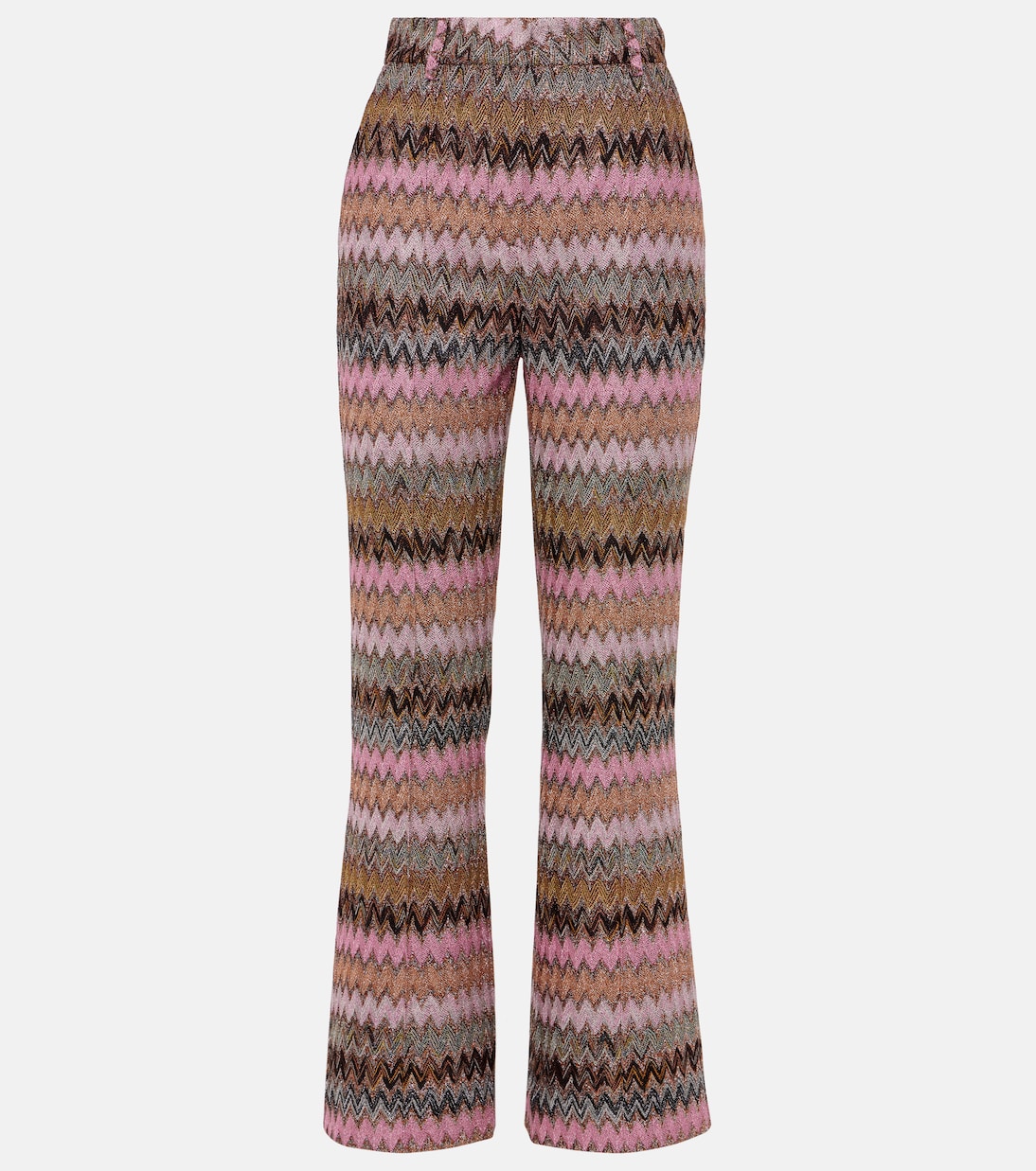 

Расклешенные брюки Zig Zag с металлическим узором Missoni, Multicolor Space-Dyed With Dark Base
