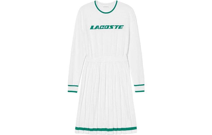 

Платье с длинными рукавами женское белое Lacoste