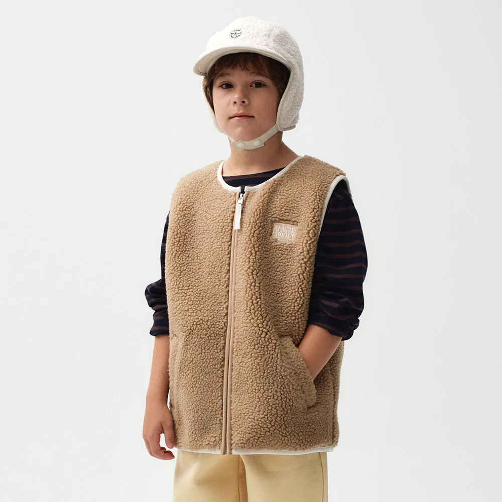 Детский флисовый жилет Enfant Classic Logo бежевый от Marithé Kids