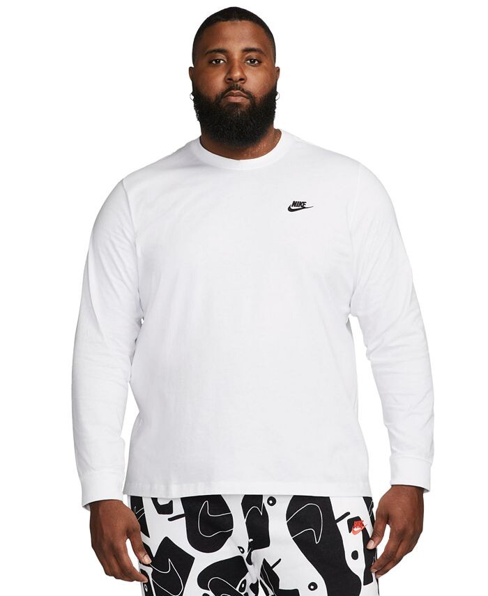 

Мужская спортивная футболка с длинным рукавом Club Nike, белый