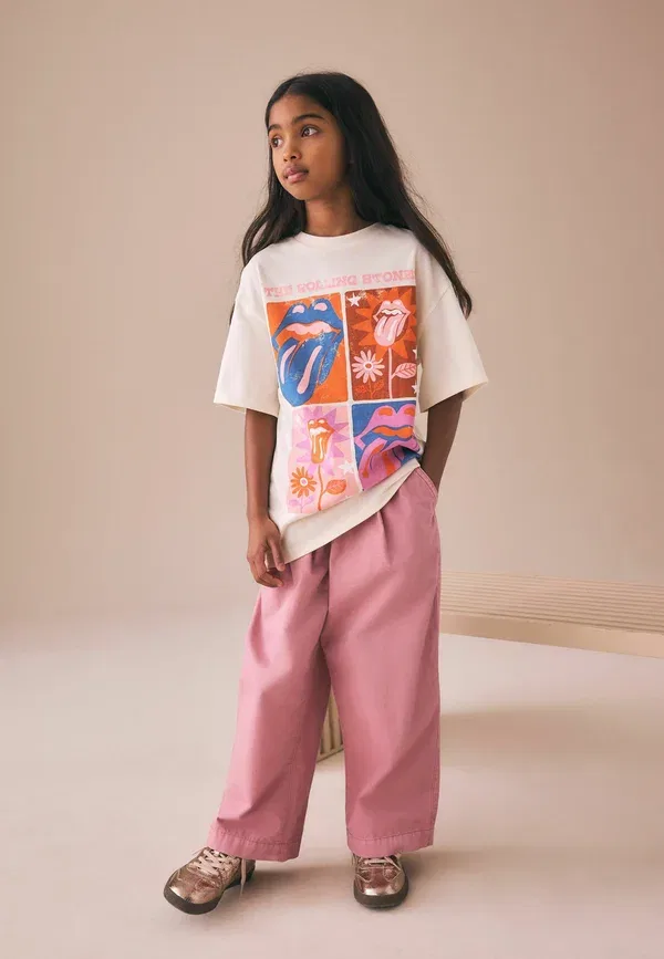 Футболка Next, Regular fit the rolling stones license band t-shirt, цвет экрю — фото 3
