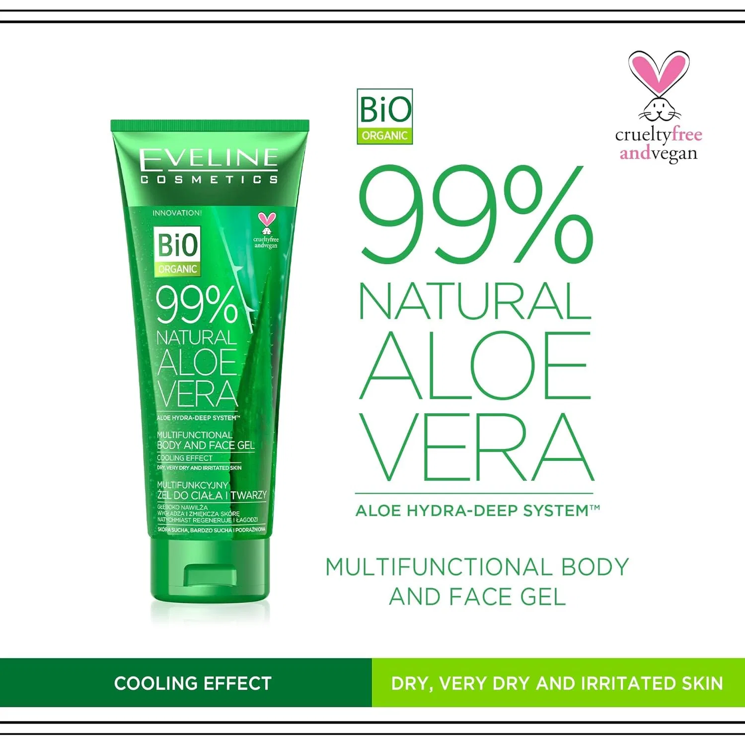 Ультраувлажняющий гель для лица и тела EVELINE COSMETICS Natural Aloe Vera, 200 мл Eveline Cosmetics — фото 2