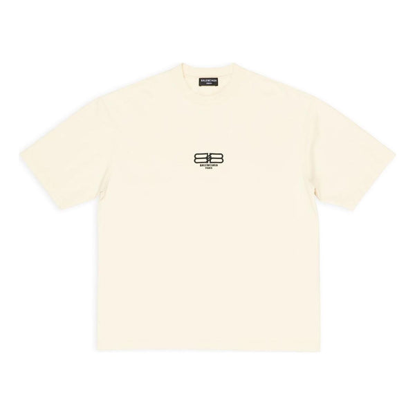 

Футболка bb paris icon t-shirt medium fit 'light beige black' Balenciaga, бежевый