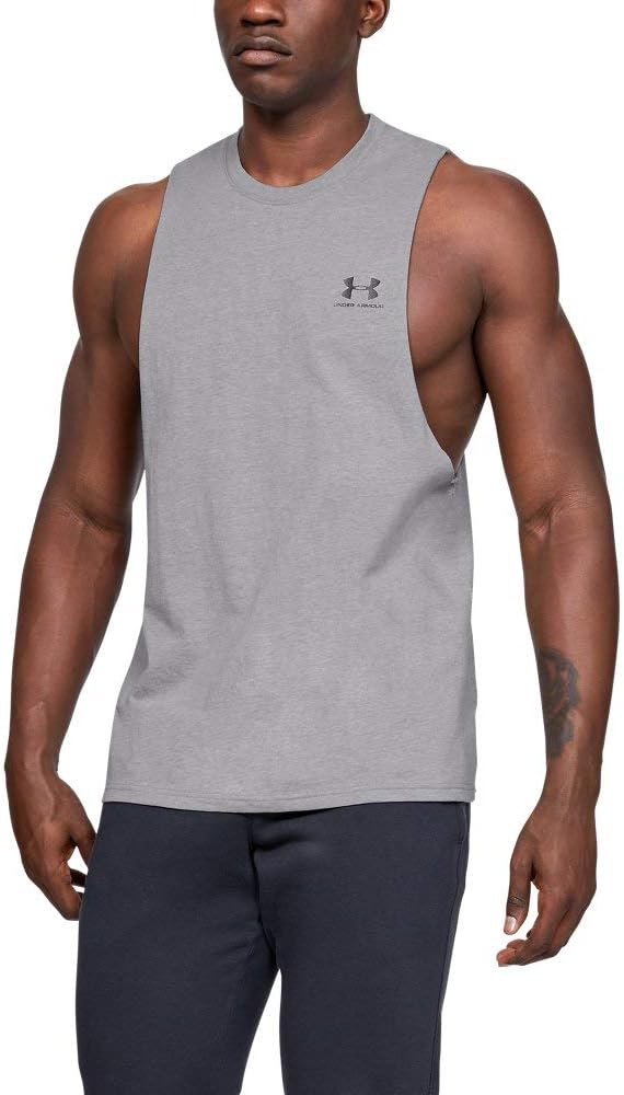 

Мужская спортивная футболка Under Armour с обрезанной левой частью груди, Steel Light Heather