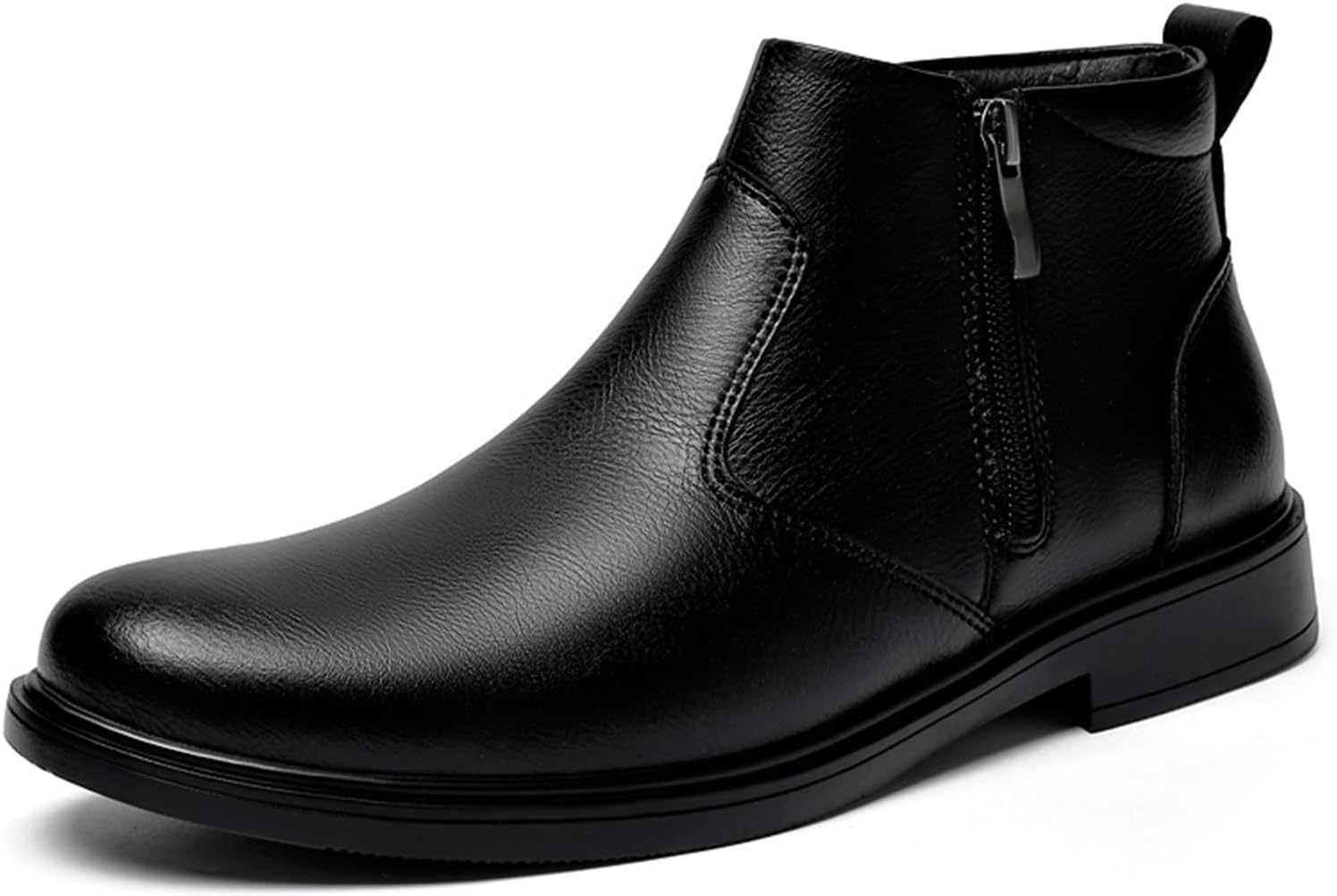 

Мужские ботинки челси с острым носком, низким массивным каблуком, без шнуровки, для деловой и рабочей одежды с боковой молнией Abborora, черный