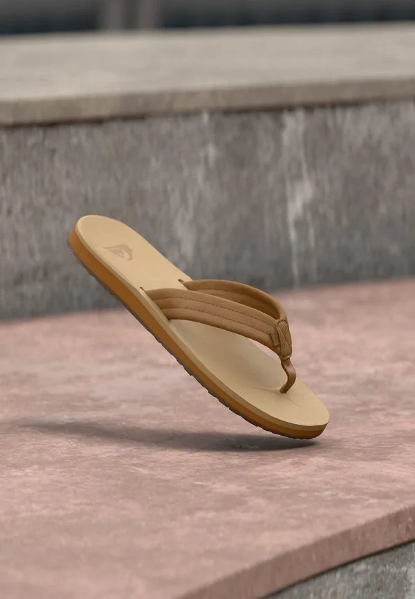 Сандалии carver с т-образным ремешком Quiksilver, Sand/Dark Chocolate