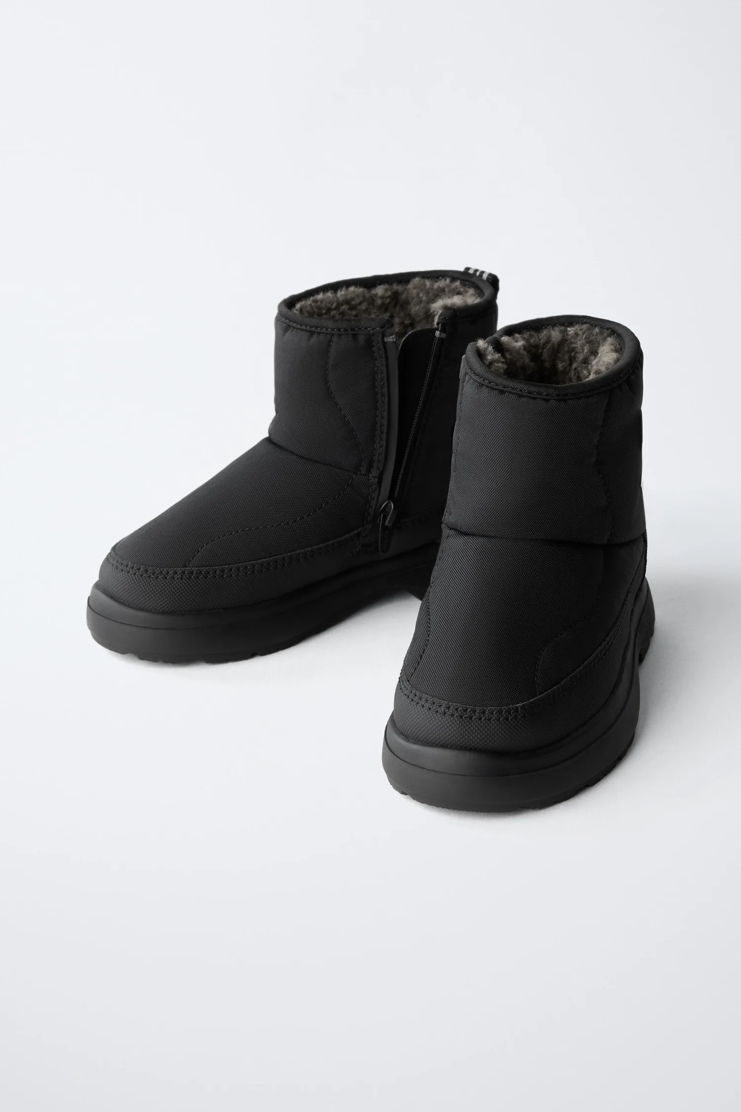 Стеганые нейлоновые водоотталкивающие сапоги Zara, черный — фото 4