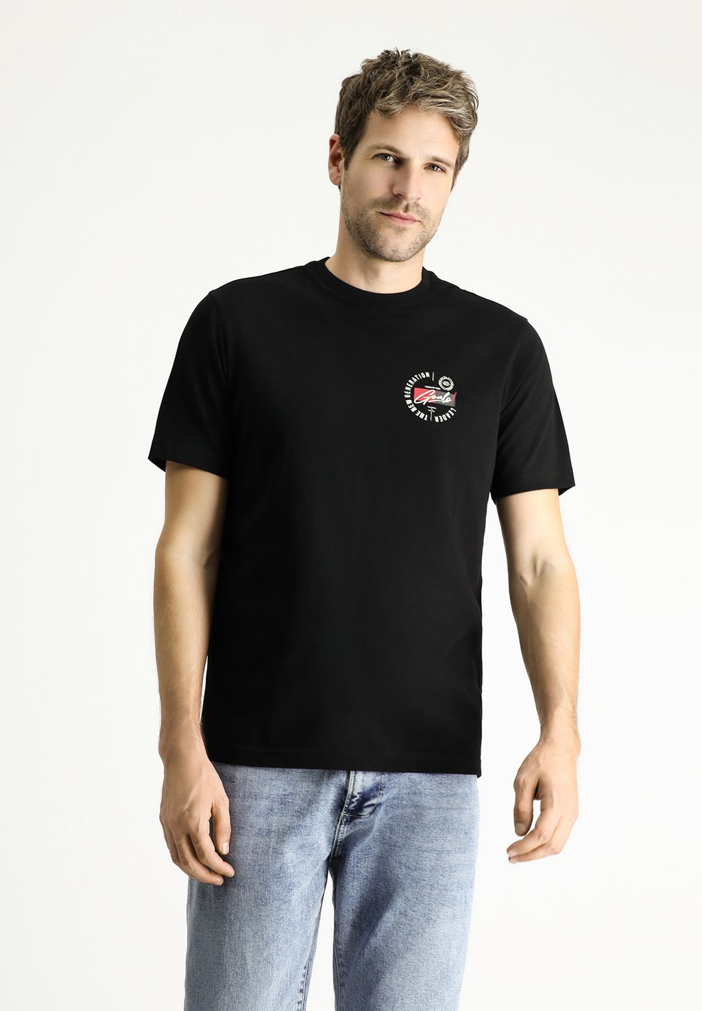 

Футболка с принтом CREW NECK REGULAR FIT Kigili, черный