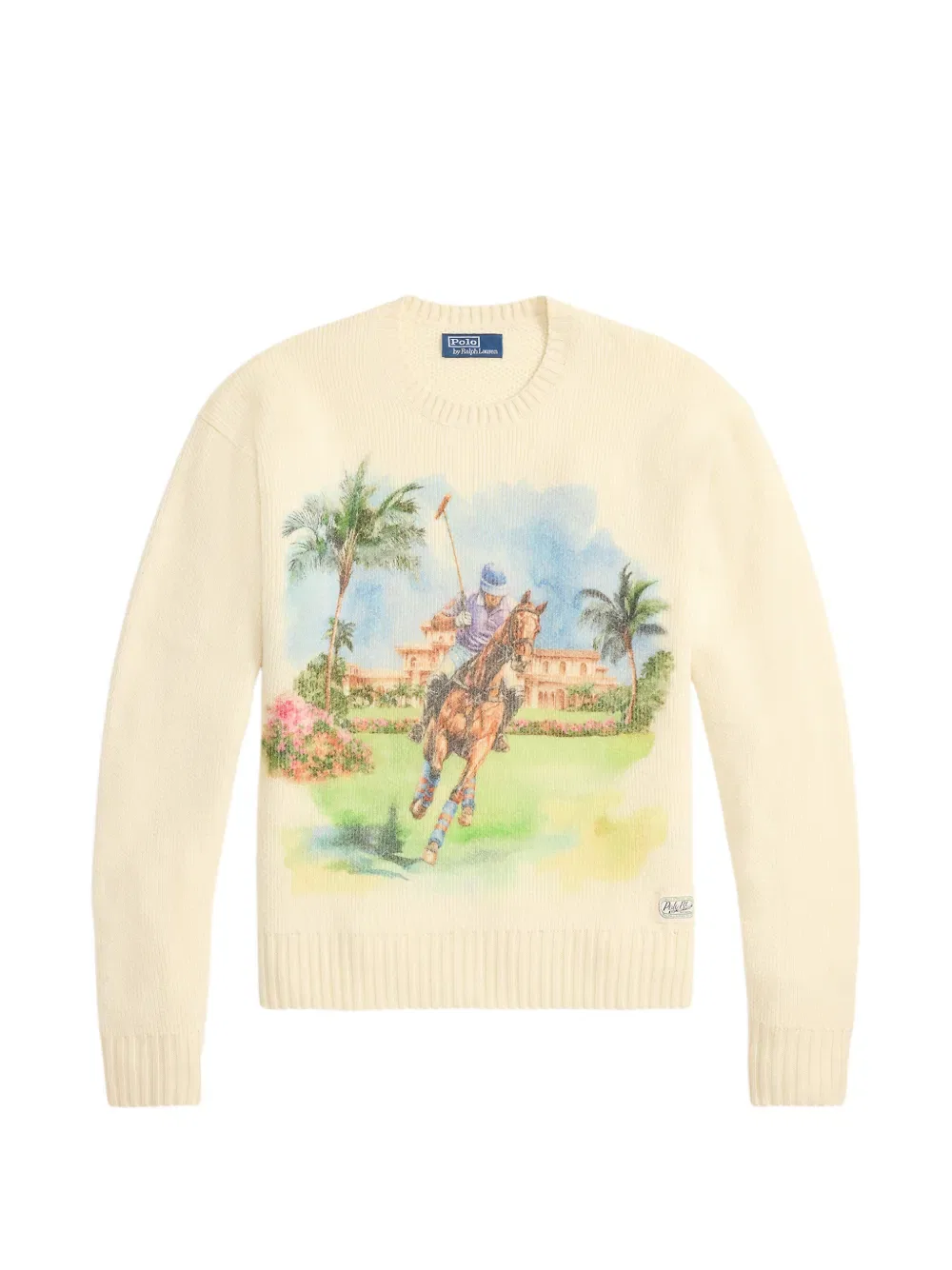 Свитер с круглым вырезом и принтом Polo Ralph Lauren, нейтральный