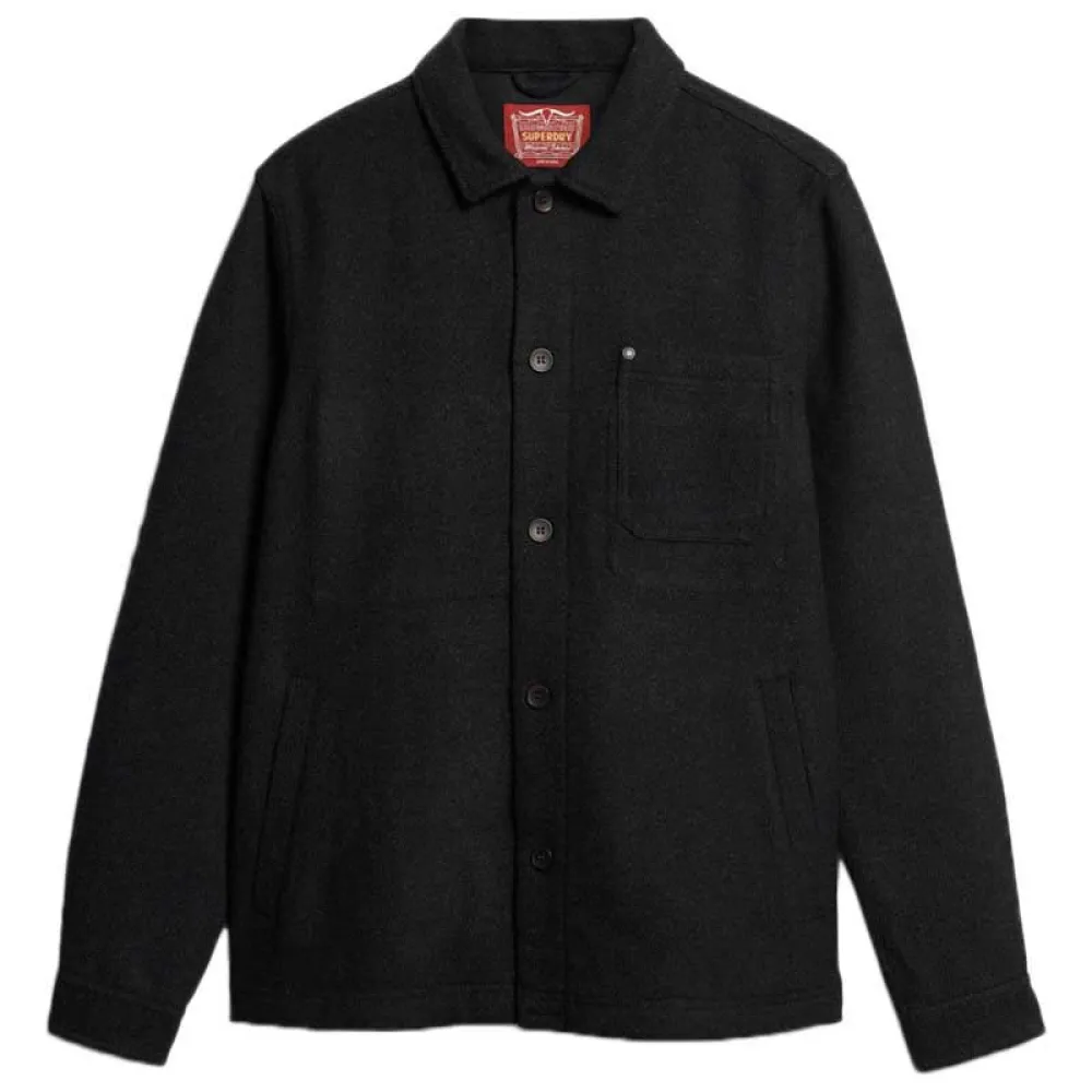 

Верхняя рубашка Superdry Merchant Wool, черный