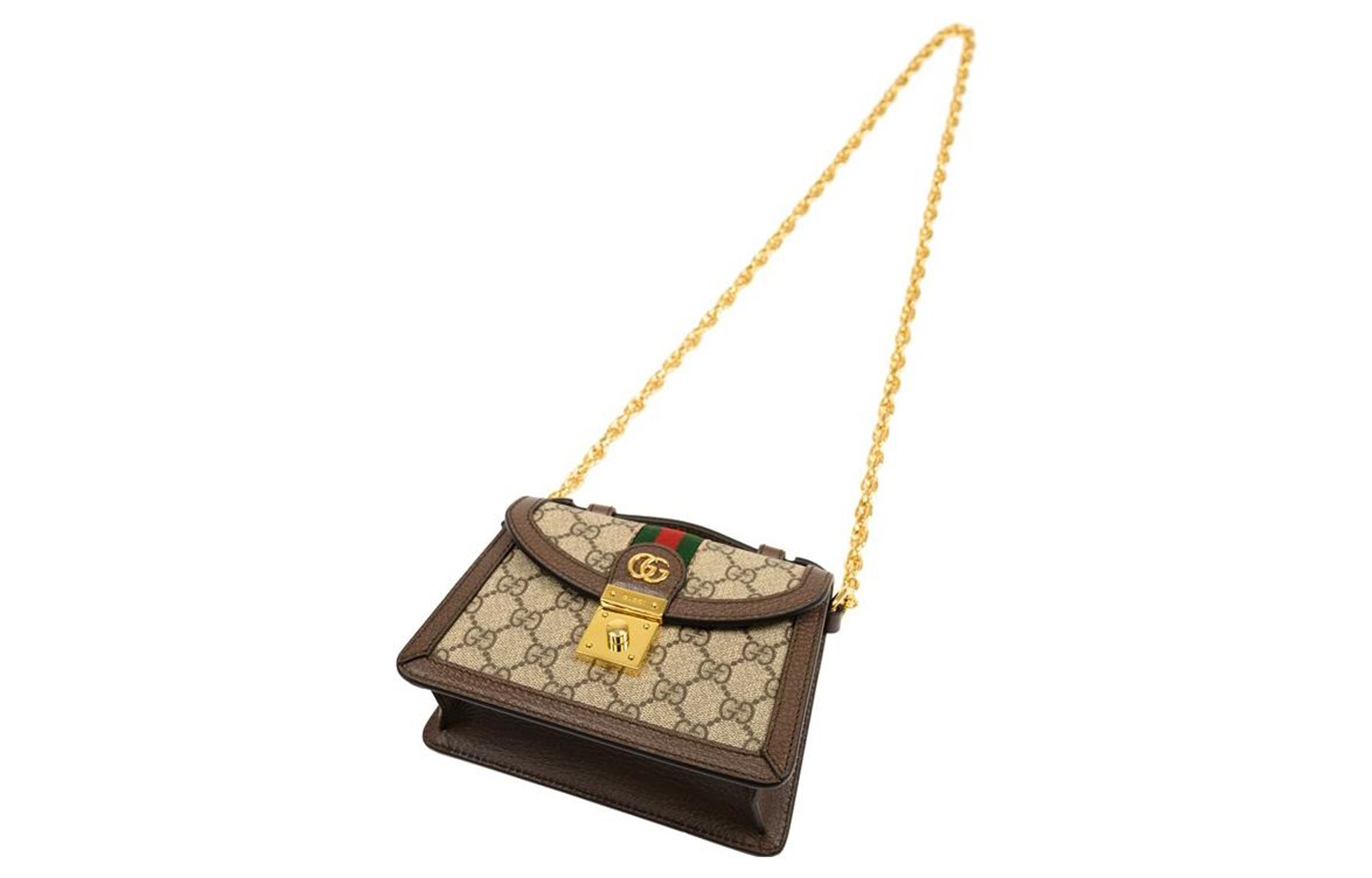 Мини-сумка Gucci Ophidia через плечо из канваса с отделкой из кожи — фото 4