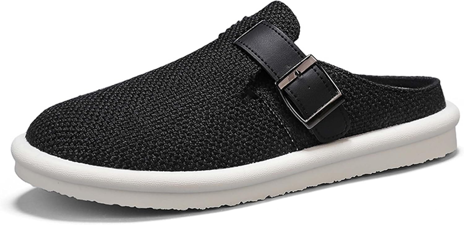 

Мужские мюлы, клог, тапочки, мужские летние повседневные прогулки, мокасины, удобные, легкие Generic, черный