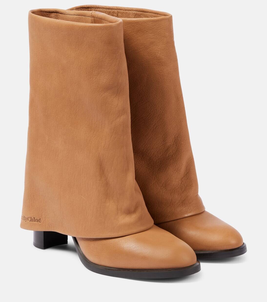 Кожаные ботинки Melia 90 See By Chloé, цвет tan