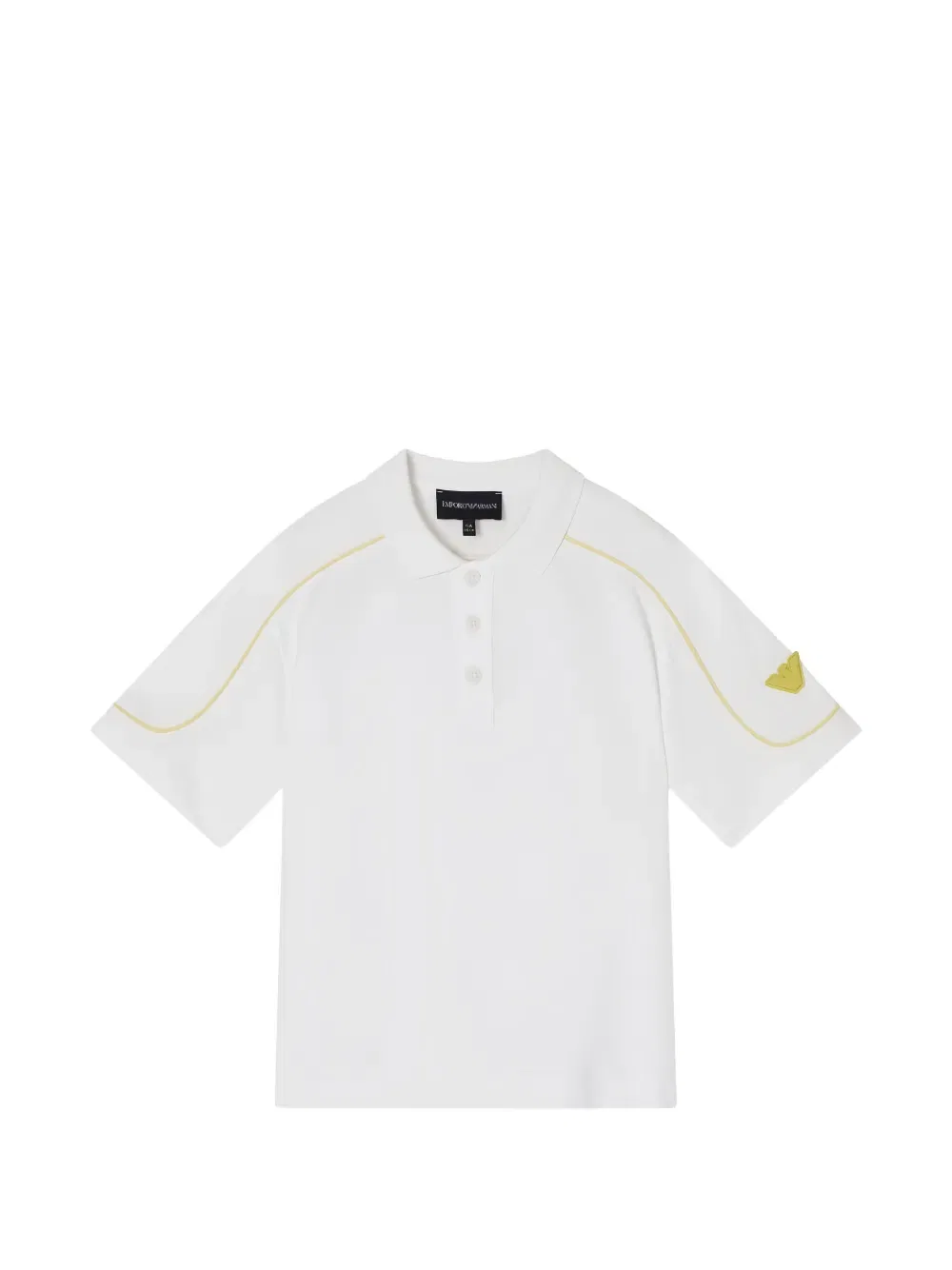 Поло с аппликацией Emporio Armani Kids, белый