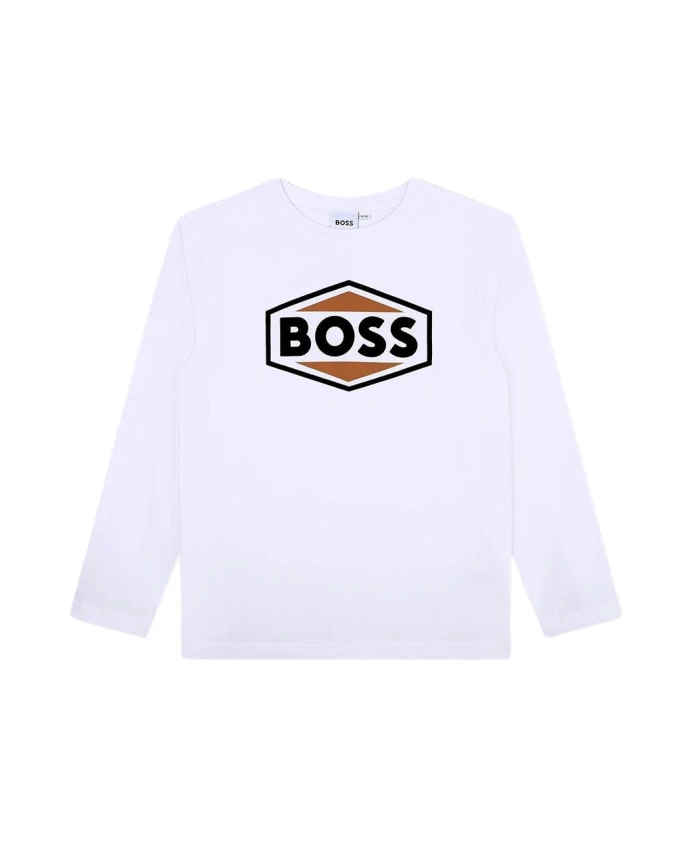 

Футболка с длинными рукавами и принтом Hugo Boss, белый